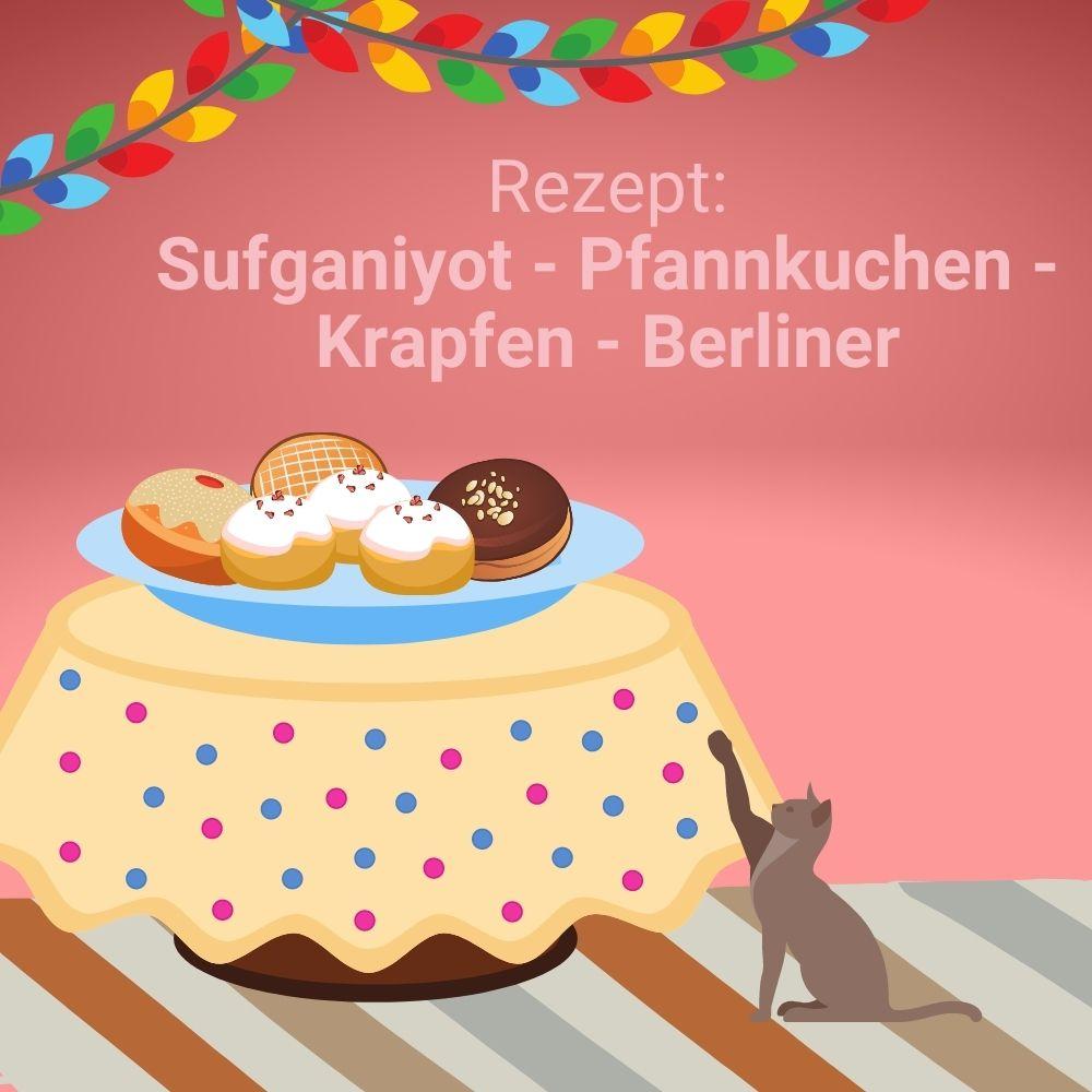Rezept: Sufganiyot, Pfannkuchen, Krapfen, Berliner