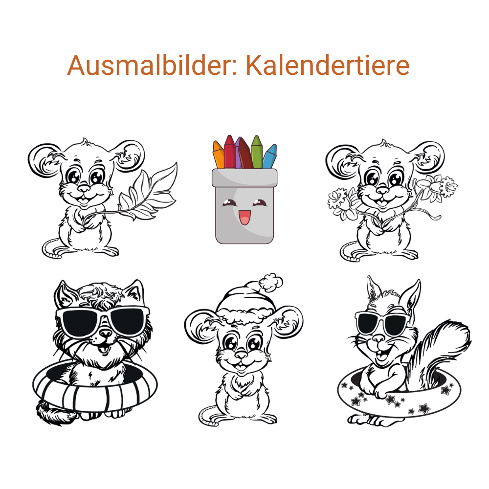 Ausmalbilder Kalendertiere Ausmalbilder Kalendertiere